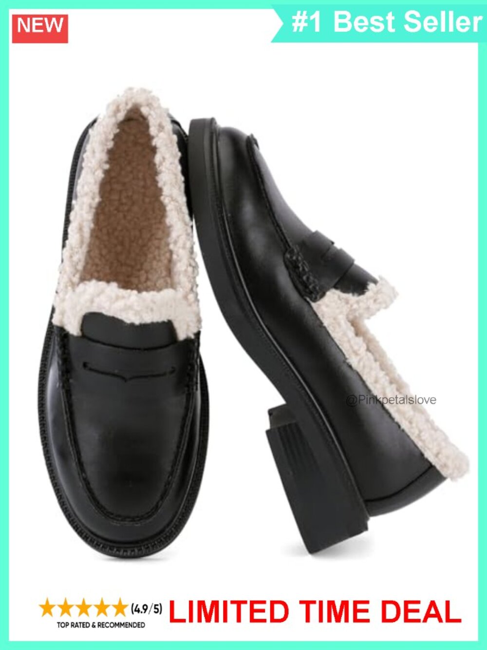 Women's Classic Penny Loafers Slip-On Flats Synthetic Casual Work Shoes